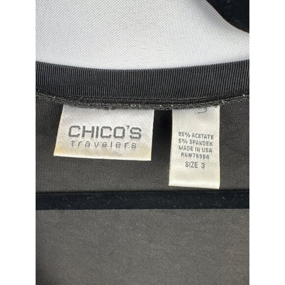 Women’s Chico’s Size 2XL Dark Grey Long Sleeve Cardigan with Single Shell Button - Picture 5 of 5